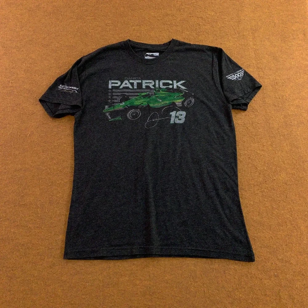IndyCar Mens Large Gray Danica Patrick GoDaddy Racing Graphic T-Shirt
